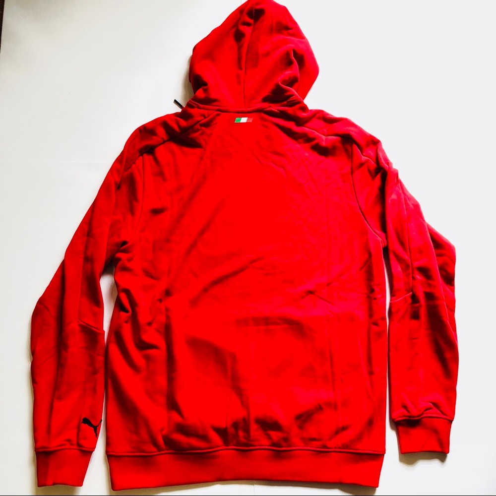 Puma Ferrari Collab Mens Red Hoodie Large Emblem - Picture 4 of 5